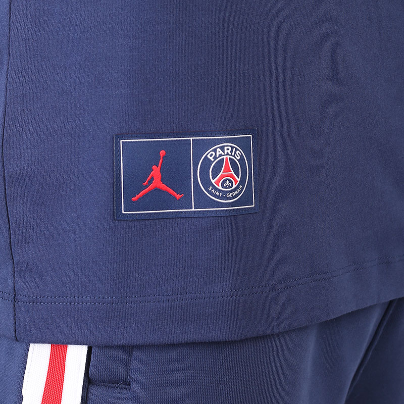 мужская синяя футболка Jordan Paris Saint-Germain Logo T-Shirt DB6514-410 - цена, описание, фото 4